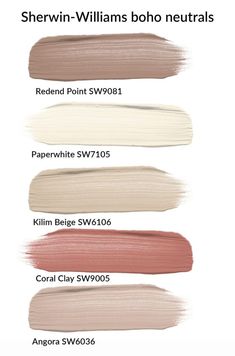 the different shades of sherylin - williams's boho neutrals in various shades