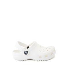 Crocs Classic Clog - Toddler - White | Journeys White Slip-resistant Clogs For The Beach, Waterproof White Clogs With Round Toe, White Waterproof Clogs With Round Toe, Waterproof White Synthetic Clogs, White Waterproof Synthetic Clogs, White Synthetic Clogs For Outdoor Activities, Casual White Clogs For Outdoor Activities, White Waterproof Slip-on Clogs, Synthetic Clogs For Outdoor Activities In Spring