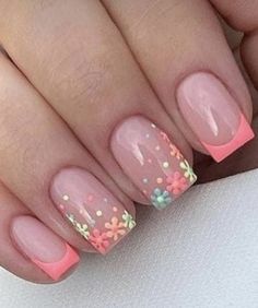 Coral Nail Designs, Coral Acrylic Nails, Coral Nails With Design, Coral Nail, Unghie Nail Art, Coral Nails, Summery Nails