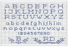 a cross stitch alphabet with numbers and letters