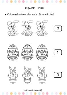 an easter themed worksheet for children to learn how to count the numbers in each egg