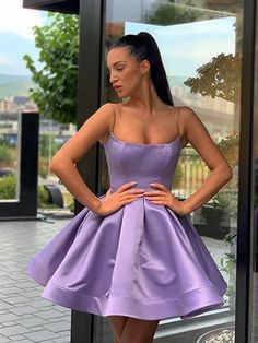 SSR178,short purple sleeveless v-neck spaghetti-straps homecoming dress on Storenvy Cute Homecoming Dresses Short, Purple Short Dress, Dresses Hoco, Satin Formal Dress, Short Satin, Cute Homecoming Dresses, Mini Homecoming Dresses, Hoco Dresses Short