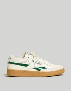 Madewell x Reebok® Men's Club C Revenge Sneakers Mens Vintage Sneakers, Retro Green Sneakers With Cushioned Footbed, Classic Green Sneakers With Vulcanized Sole, Retro Green Sneakers With Speckled Midsole, Men’s Trendy Sneakers 2024, Mens Shoes 2024 Trends, Men’s Casual Shoes, Men’s Sneakers, Nice Shoes For Men