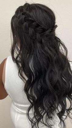 Brunette Wedding Hair, Brown Wedding Hair, Bridal Hair Half Up, Wedding Hair Half, Bridesmaid Hair Long