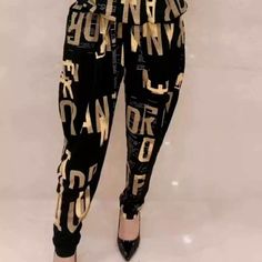 Women's Suit Summer New Korean Version Loose Print Tops Harem Pants Two Sets Matching Trendy Plus Size Clothing for Women Casual Stretch Gold Pants, Casual High Waist Gold Pants, Casual Gold Trousers, Casual Gold High Waist Pants, Casual Gold Pants For Workwear, Mid Waist Pants, Happy To Meet You, Plus Size Clothing For Women, Trendy Plus Size Clothing