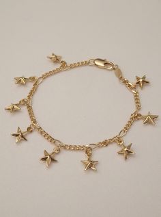 Charms Bracelet Gold, Dainty Adjustable Chain Bracelet With Star Charm, Adjustable Star Charm Chain Bracelet, Dainty Star Charm Bracelet, Adjustable Star Charm Bracelet, Adjustable Metal Charm Bracelet With Star Charm, Trendy Metal Charm Bracelet With Star Charm, Gold Jada, Kids Gold Jewellery