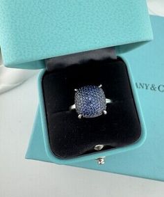 ad eBay - RARE Tiffany & Co. Blue Sapphire Sugar Stack Ring 18k White Gold - Buy Now, click the link (eBay) Tiffany Ring, Tiffany Rings, Paloma Picasso, Stack Ring, Fine Rings, Ring Box, Items For Sale, Paloma, Tiffany & Co.