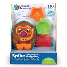 "Purchase the Learning Resources Bath Buddies Spike at Michaels. com. Let's Get Splashing: Ready for the bathtub, pool, or water table, this toddler learning toy is ready to help kids build splishing, splashing color and sensory skills! Let's Get Splashing: Ready for the bathtub, pool, or water table, this toddler learning toy is ready to help kids build splishing, splashing color and sensory skills! A splishy, splashy take on Spike the Fine Motor Hedgehog®! Build new fine motor and sensory skil Bathtub Pool, Tub Toys, Learning Toys For Toddlers, The Wiggles, Water Table, Kid Pool, Building For Kids, Toddler Learning, Bath Toys