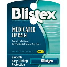 It's important to protect your lips from the sun just as much as the rest of your skin. Keep your lips safe with Blistex Lip Balm. This medicated balm works to moisturize your lips while protecting them from the harmful effects of the sun. The SPF 15 shields your lips so that they can stay moisturized and thy.Features & Benefits: Helps sunburn Helps relieve chapped Helps relieve cracked lips Sun alert It glides on comfortably This product is eligible for FSA and HSA reimbursement. For any qu How To Help Sunburn, Blistex Lip Balm, Medicated Lip Balm, Lip Care Diy, Drugstore Lips, Lip Balm Stick, Spf Lip Balm, Best Lip Balm, Hydrating Lip Balm