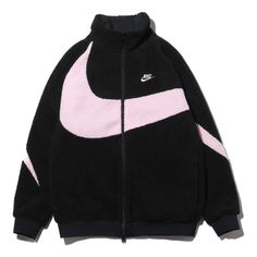 Nike Big Swoosh Logo Jackets Nike Fleece Jacket, Polar Fleece Jacket, Big Hoodies, Versace Style, Nike Fleece, Baggy Clothes, Pink Jacket, Nike Outfits, Polar Fleece