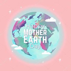 Watercolor style mother earth day vector image Planet Vector, Day Earth, Leaves Vector, Vector Images Illustrations, Hand Drawn Design, Flat Illustration, Free Vector Art, Earth Day