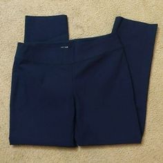 Elevate your professional wardrobe with these navy blue dress pants from NIC+ZOE. Designed with a straight leg and pull-on closure, they exude effortless sophistication and style. These plus size pants are perfect for women who want to make a statement in the workplace. The rich blue color and versatile design make them a great addition to any wardrobe. Ideal for pairs with a blouse or a simple tee, these pants are a must-have for any fashion-forward woman. Reposhing this item I purchased from @thriftyteacher3. Loved it, but ready to rotate for something new. Questions? Leave a comment below! Navy Blue Dress Pants, Blue Dress Pants, Professional Wardrobe, Simple Tees, Professional Dresses, Plus Size Pants, Navy Blue Dresses, Dress Pants, Trousers Women