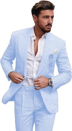 Mens Linen Suit, Linen Suits For Men, Slim Fit Blazer, Linen Men, Linen Suits, Tuxedo Wedding, Slim Fit Blazers, Wedding Linens, Mens Linen