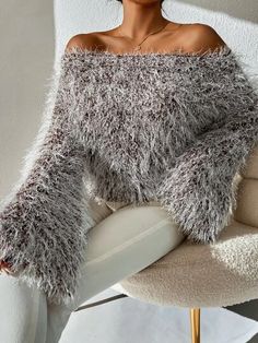 Fluffy Knit, Chic Maxi Dresses, Trumpet Sleeve, Women Sweaters, Bell Sleeve Sweater, Drop Shoulder Sweaters, Knitting Women Sweater, Knit Jumper, Knitwear Women