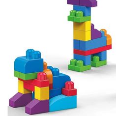 two lego blocks are stacked on top of each other