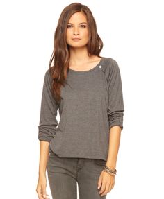 Button Tab Raglan Top | FOREVER21 - 2000018941 Raglan Top, The Authority, Shop Dresses, Dress Shop, Open Shoulder Tops, Forever 21