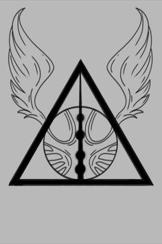 the deathly symbol for harry potter's house, with two wings on it