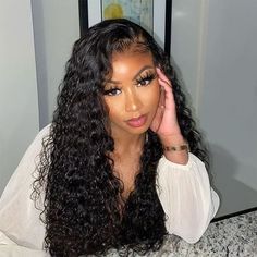 UNice Deep Wave Curly 13x4 Lace Front Wig, Get This Natural Curly Textured Wig With Buy Now Pay Over Time Service. Color Wigs, Wave Wig, Curly Lace Front Wigs, Curly Human Hair Wig, Human Virgin Hair, Lace Hair, Long Wigs, Blonde Ombre, Black Natural Hairstyles