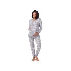 Cozy up in the casual comfort of these women's maternity pajamas from Cuddl Duds. Click on this INTIMATES & SLEEPWEAR GUIDE to find the perfect fit and more! Cozy up in the casual comfort of these women's maternity pajamas from Cuddl Duds. Click on this INTIMATES & SLEEPWEAR GUIDE to find the perfect fit and more! FEATURES 2-piece set includes: top & pants Top: crewneck, long drop-shoulder sleeves, ribbed cuffs, tulip hem, kangaroo pocket Pants: no closure - pull-on styling, ribbed cuffs, 2 pockets Unlined Sweater knit constructionFIT & SIZING Relaxed fit Low rise sits on the hip Covered elastic waistband 29-in. inseam Banded leg opening 10-in. leg openingFABRIC & CARE Polyester, spandex Machine wash and tumble dry low Imported Size: M-Mat. Color: Grey Heather Dogs. Gender: female. Age Gro Cotton Nursing Friendly Long Sleeve Sleepwear, Nursing Friendly Long Sleeve Cotton Sleepwear, Cotton Long Sleeve Nursing-friendly Sleepwear, Nursing-friendly Long Sleeve Cotton Sleepwear, Cotton Long Sleeve Nursing Friendly Sleepwear, Casual Cotton Nursing-friendly Sleepwear, Casual Maternity Nursing-friendly Sleepwear, Maternity Pajamas, Cuddl Duds