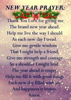 a poem written in the language of new year prayer