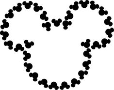 a mickey mouse heart made up of many small black dots in the shape of a heart