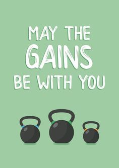 three kettles with the words, may the gains be with you on green background