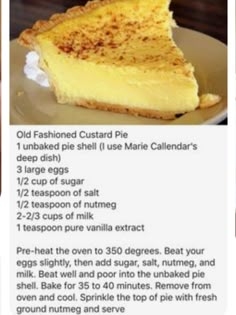 an image of a piece of cheesecake on a plate with instructions for the recipe