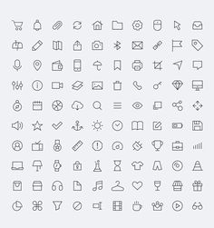 the icons are shown in black and white, including symbols for different types of items