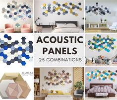 there are many different types of acoustic panels on the wall in this photo collage