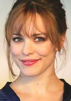 A little more messy of a look than I want, but like the layers on the sides a lot. Blonde Rachel Mcadams, Front Bangs, Haircut Styles, Wispy Bangs, Rachel Mcadams, Braid Hairstyles, Grunge Hair, Hair Dos, Hair Colors