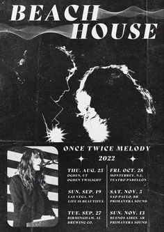 an advertisement for the beach house concert