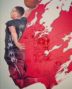 Zach LaVine Back-to-Back Illustration Dunk Contest, Basketball Tickets, Sports Painting, Zach Lavine, Basketball Posters, Nba Sports