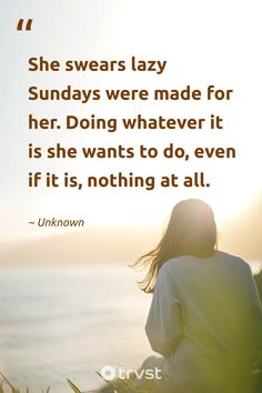 "She swears lazy Sundays were made for her. Doing whatever it is she wants to do, even if it is, nothing at all."

- Unknown

Could there be a better way to celebrate Sundays? An ode to taking things slow, embracing the joy of doing nothing, and simply savoring the moment - just as a perfect Sunday should be. 

#trvst #quotes #SundayQuotes #socialimpact #bethechange #Sunday #weekend #slowliving #mindfulness #simplejoys 

📷 @artemkovalev