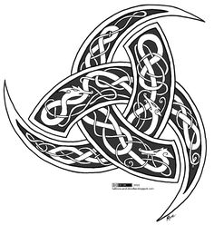 an intricate celtic design in black and white