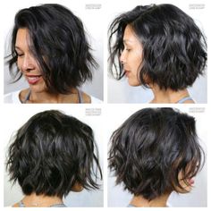 Short Black Hair, Fall Hairstyles, Wavy Bob Hairstyles, Wavy Bob, Fall Hair Color For Brunettes, Short Wavy Hair, Short Wavy, Curly Bob Hairstyles, Short Hair With Layers