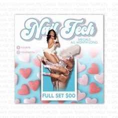 the cover art for nick tech's album, full set $ 500 with hearts