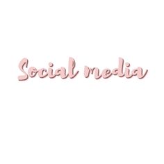 the word social media in pink on a white background