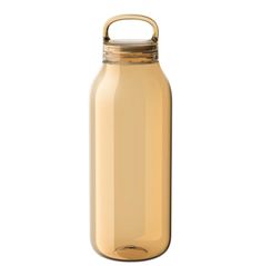 a large glass bottle with a metal handle on the top and an empty plastic lid