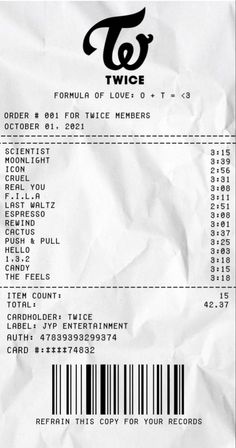 a receipt for the t - mobile phone is shown in black and white, with a bar code on it