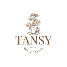 the logo for tansy tea and coffee, which is designed to look like a cup with