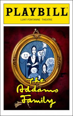 the addams family autographed in gold frame with signed copy from playbill