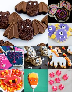 many different types of decorated cookies and pastries with eyes on them are shown in this collage