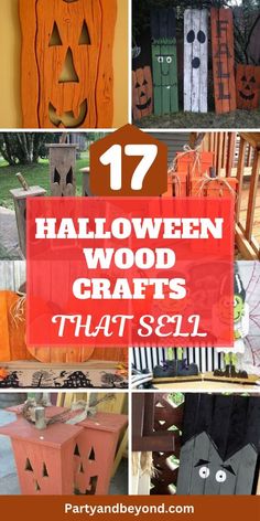 halloween wood crafts that sell with text overlay