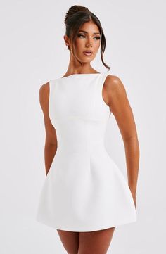 Alana Mini Dress - Ivory Elegant Mini Dress, Mini Tank Dress, Mini Robes, Grad Dresses, Backless Mini Dress, Dresses By Length, Little White Dresses, Boho Maxi Dress, Evening Attire