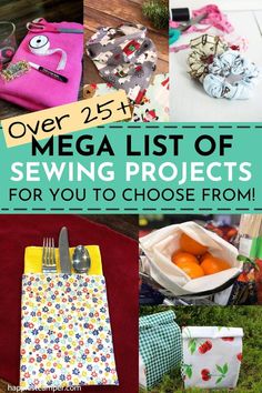 over 25 mega list of sewing projects for you to choose from