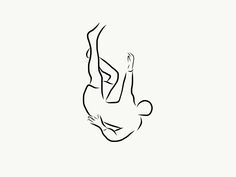 a drawing of a person doing a handstand on their back with one hand