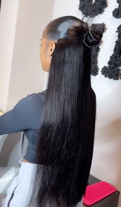 Quick Weave, Hair Ponytail Styles, Ponytail Styles, Half Up Half Down, Half Up, Weave Hairstyles, Hair Looks