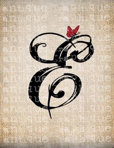 the letter g with a red butterfly on it's head is shown in black ink