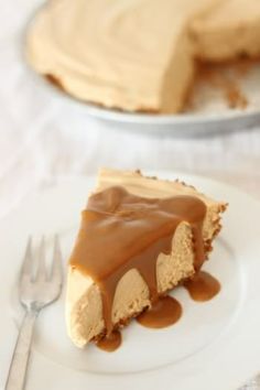 a slice of peanut butter pie on a plate