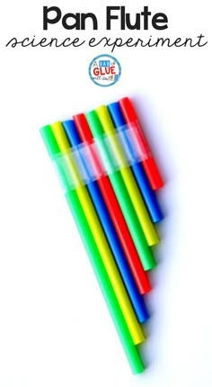 four colorful plastic straws sitting next to each other on top of a white surface